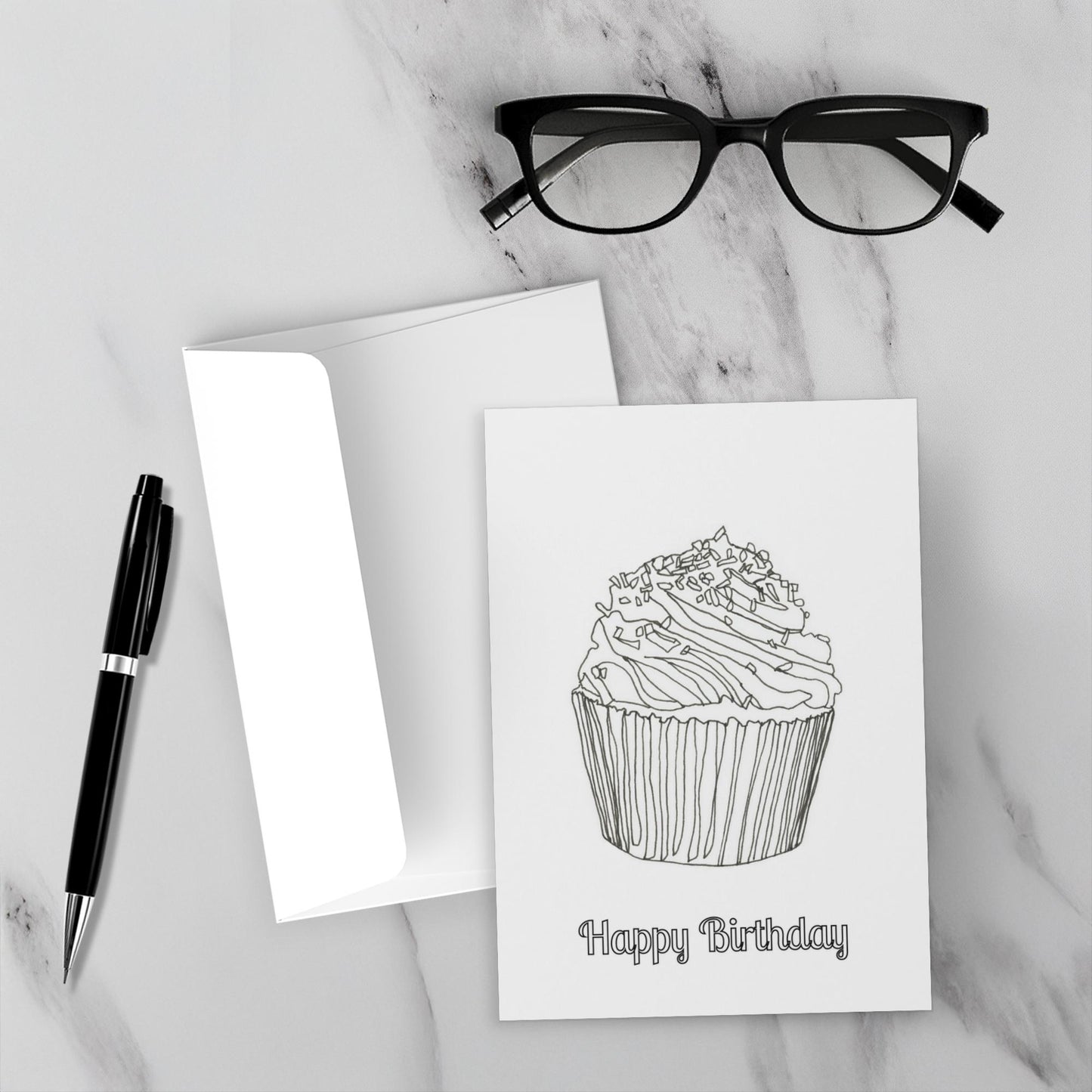 Birthday Cards, Customizable, Set of 5