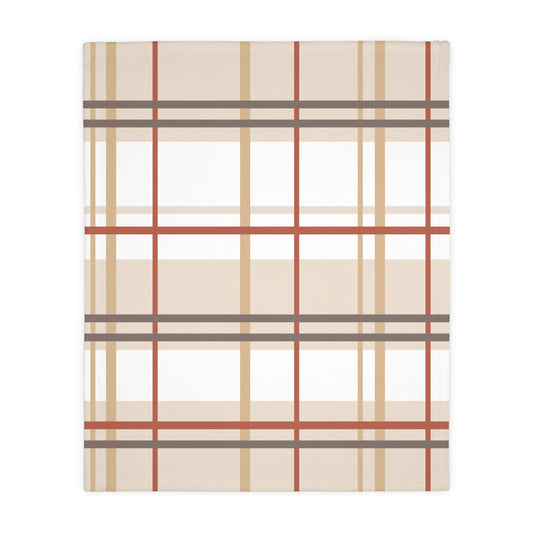 Velveteen Throw Blanket, Cozy Plaid