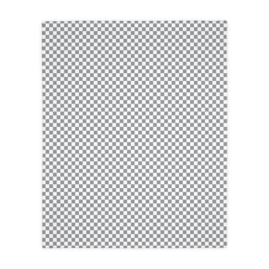 Velveteen Throw Blanket, Light Grey